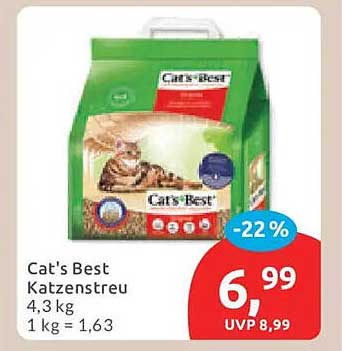 Cat's Best Katzenstreu 4,3 kg 1 kg = 1,63