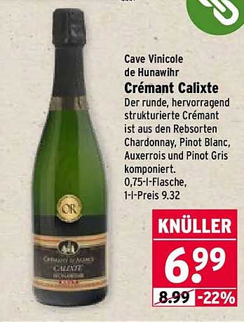 Cave Vinicole de Hunawihr Crémant Calixtte