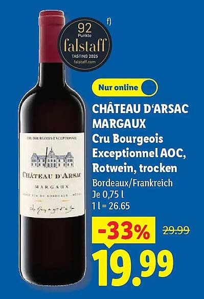 CHÂTEAU D’ARSAC MARGAUX Cru Bourgeois Exceptionnel AOC, Rotwein, trocken