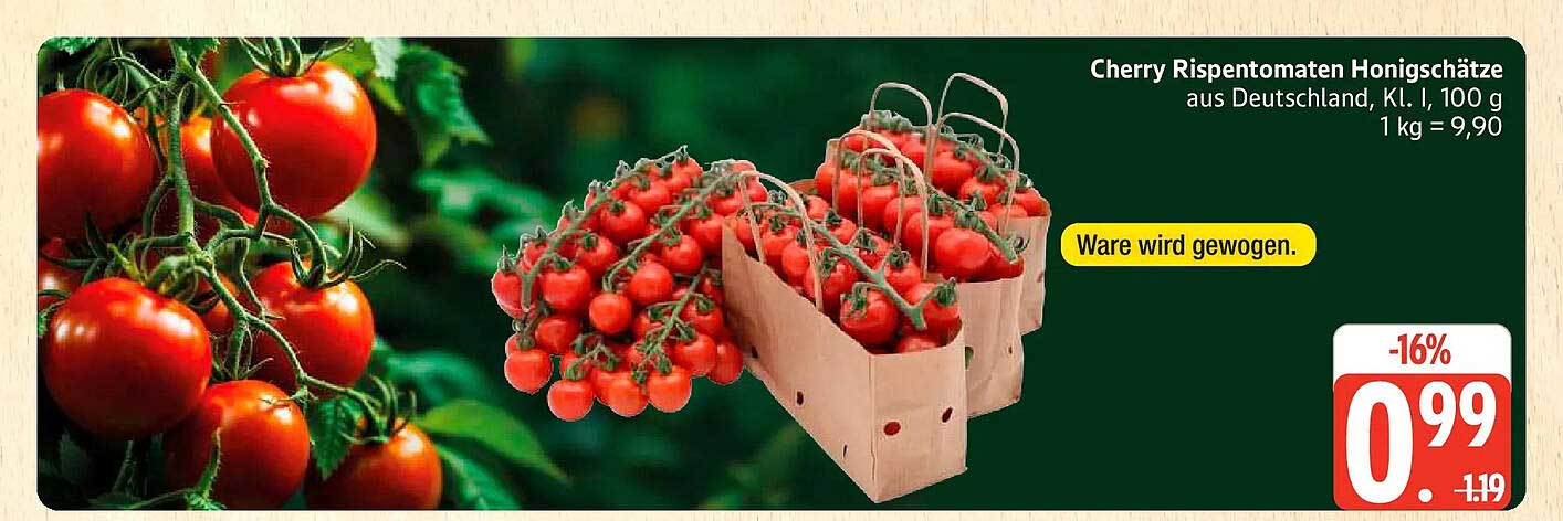 Cherry Rispentomaten Honigschätze aus Deutschland, Kl. I, 100 g