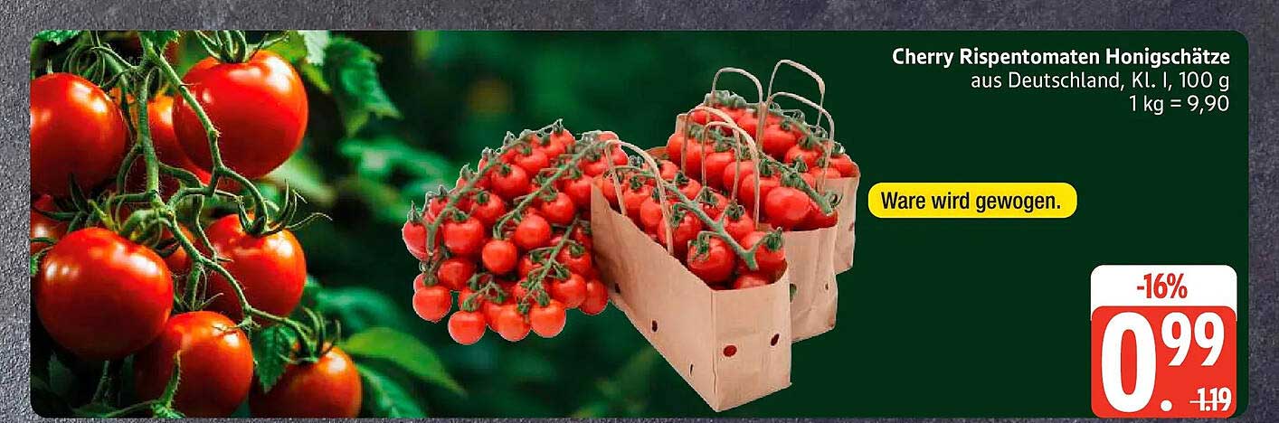 Cherry Rispentomaten Honnigschätze