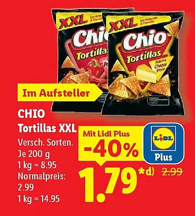 CHIO Tortillas XXL Versch. Sorten. Je 200 g