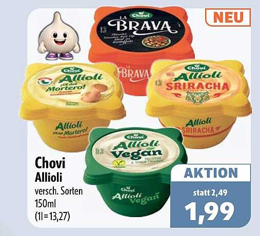 Chovi Allioli versch. Sorten 150ml (1l= 13,27)