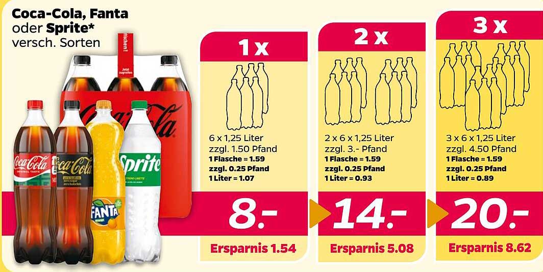 Coca-Cola, Fanta oder Sprite* versch. Sorten
