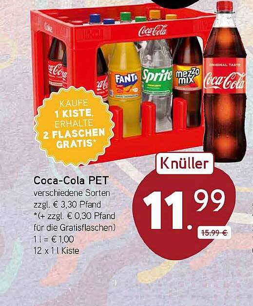 Coca-Cola PET verschiedene Sorten