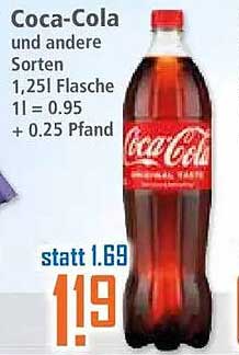 Coca-Cola und andere Sorten, 1,25l Flasche