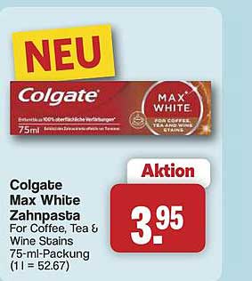 Colgate Max White Zahnpasta For Coffee, Tea & Wine Stains 75-ml-Packung
