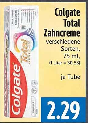 Colgate Total Zahncreme verschiedene Sorten, 75 ml, je Tube