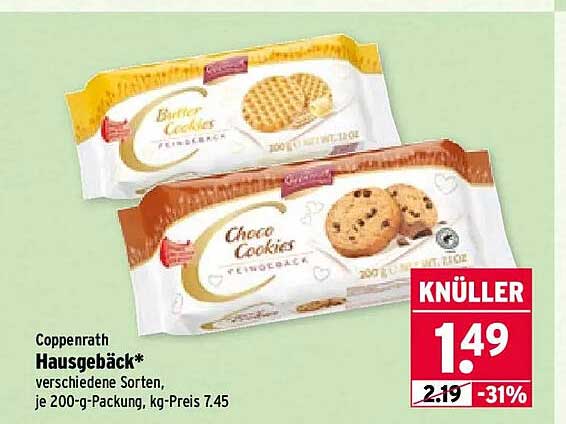 Coppenrath Hausgeback* verschiedene Sorten, je 200-g-Packung, kg-Preis 7.45