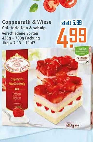 Coppenrath & Wiese Cafeteria fein & sahnig verschiedene Sorten 435g – 700g Packung 1kg = 7.13 – 11.47