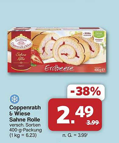 Coppenrath & Wiese Sahne Rolle versch. Sorten 400-g-Packung (1 kg = 6.23)