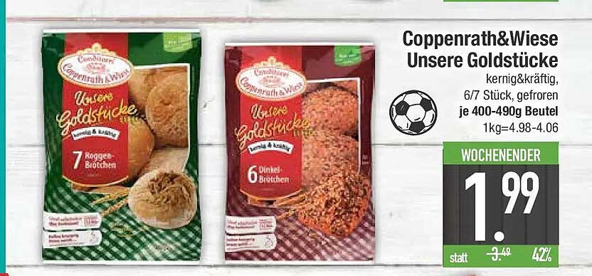 Coppenrath&Wiese Unsere Goldstücke kernig&kräftig, 6/7 Stück, gefroren je 400-490g Beutel
