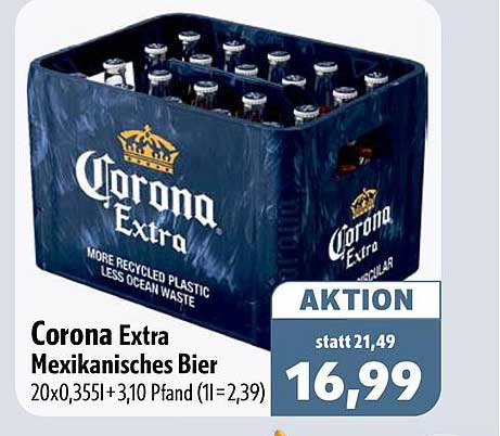 Corona Extra Mexikanisches Bier 20x0,355l + 3,10 Pfand (1l=2,39)