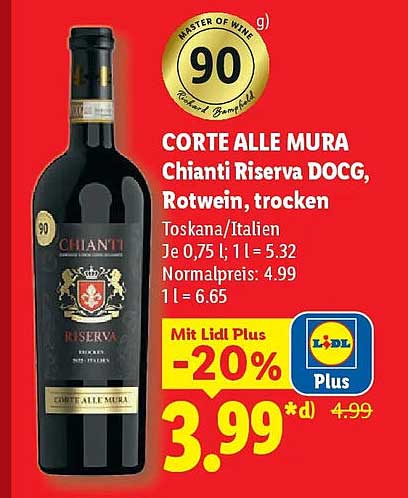 CORTE ALLE MURA Chianti Riserva DOCG, Rotwein, trocken