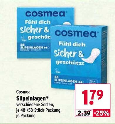 Cosmea Slipeinlagen* verschiedene Sorten, je 48-/58-Stück-Packung, je Packung