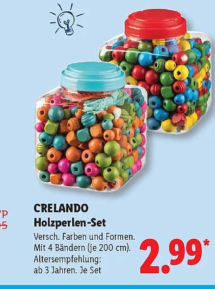 CRELANDO Holzperlen-Set