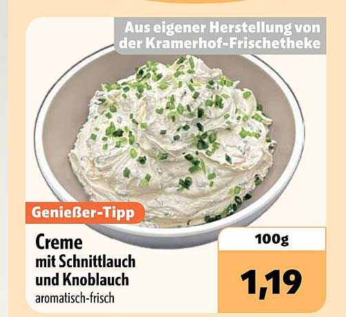 Creme mit Schnittlauch und Knoblauch