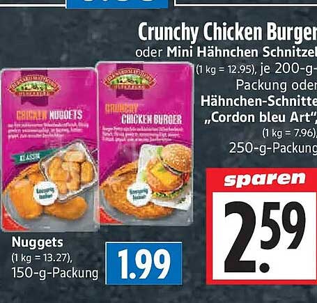 Crunchy Chicken Burger oder Mini Hähnchen Schnitzel