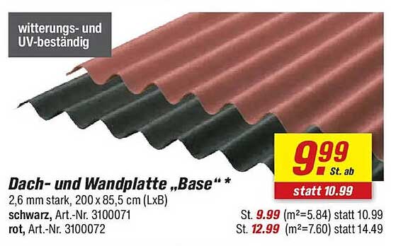 Dach- und Wandplatte „Base“