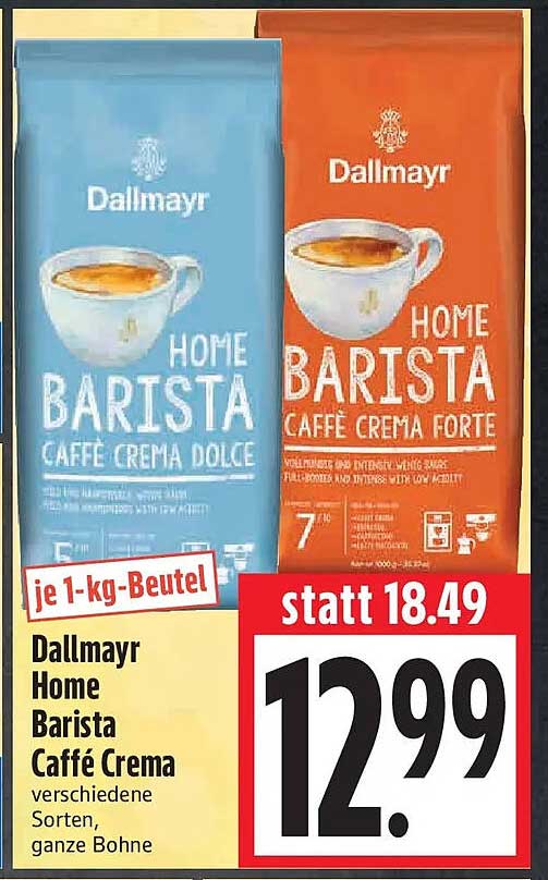 Dallmayr Home Barista Caffè Crema verschiedene Sorten, ganze Bohne