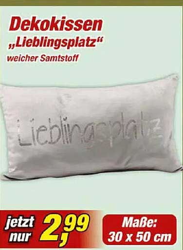 Dekokissen „Lieblingsplatz“ weicher Samtstoff