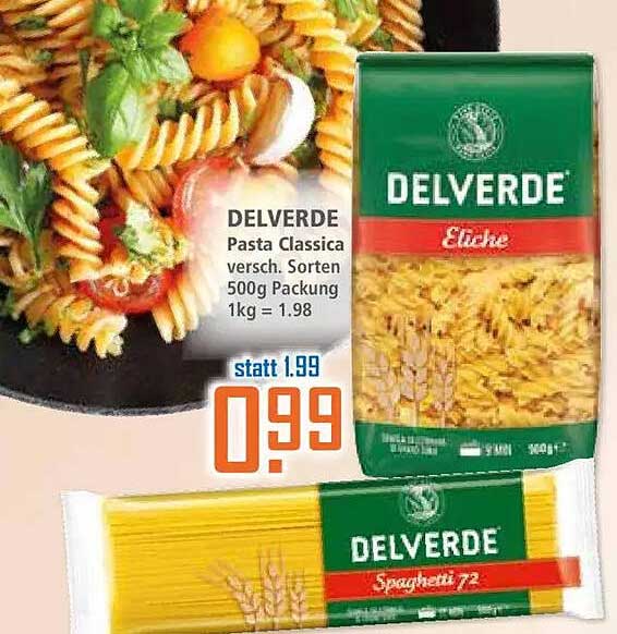 DELV...DERDE Pasta Classica versch. Sorten 500g Packung 1kg = 1.98