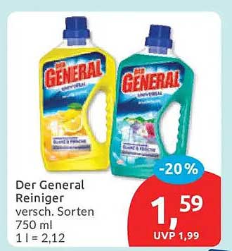 Der General Reiniger versch. Sorten 750 ml 1 l = 2,12