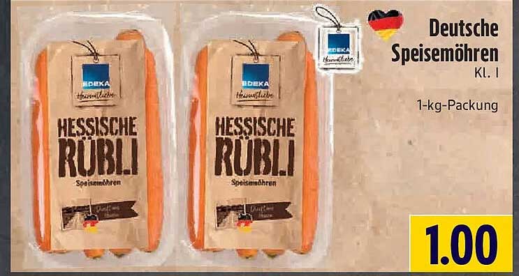 Deutsche Speisemöhren Kl. I 1-kg-Packung