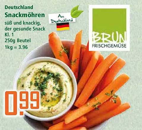 Deutschland Snackmöhren süß und knackig, der gesunde Snack Kl. 1 250g Beutel 1kg = 3.96