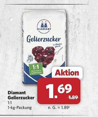 Diamant Gelierzucker 1:1 1-kg-Packung