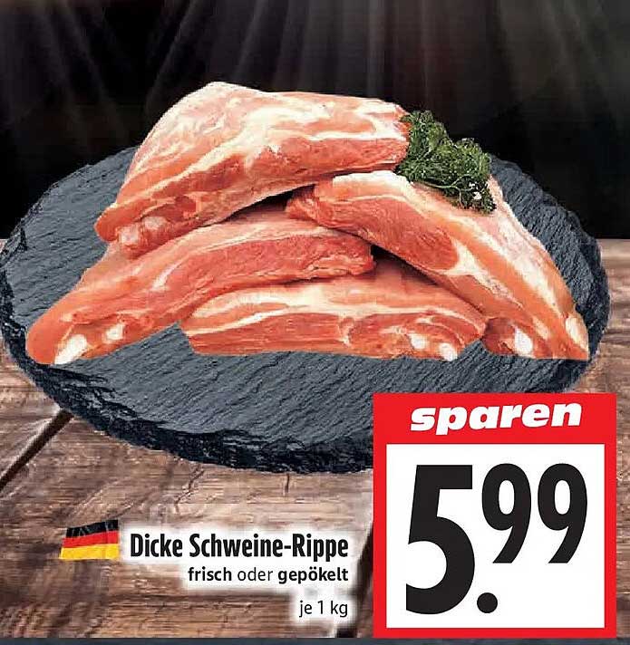 Dicke Schweine-Rippe frisch oder gepökelt je 1 kg