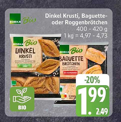 Dinkel Krusti, Baguette- oder Roggenbrötchen