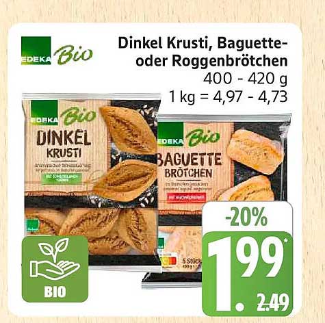 Dinkel Krusti, Baguette- oder Roggenbrötchen