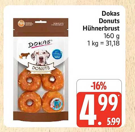Dokas Donuts Hühnerbrust 160 g 1 kg = 31,18