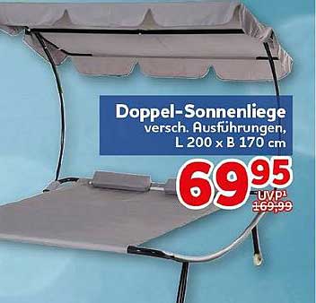 Doppel-Sonnenliege versch. Ausführungen, L 200 x B 170 cm