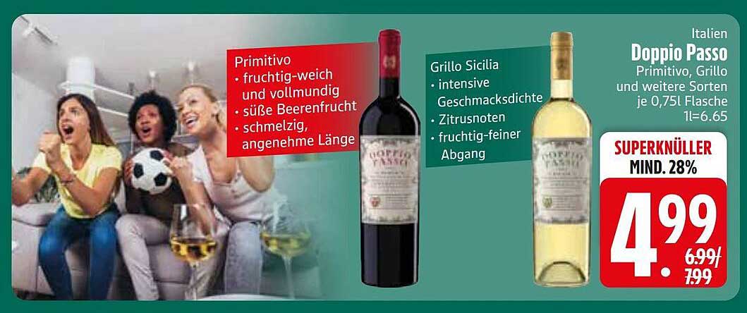 Doppio Passo Primitivo, Grillo und weitere Sorten je 0,75l Flasche