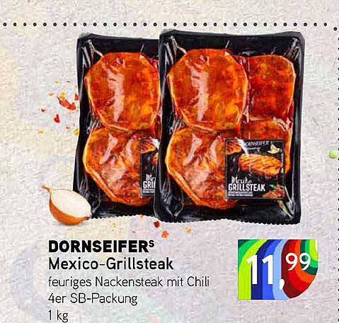 DORNSEIFER'S Mexico-Grillsteak feuriges Nackensteak mit Chili 4er SB-Packung 1 kg