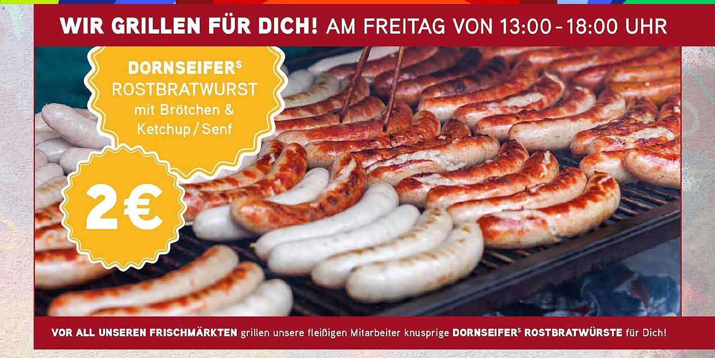 DORNSEIFER'S ROSTBRATWURST mit Brötchen & Ketchup / Senf