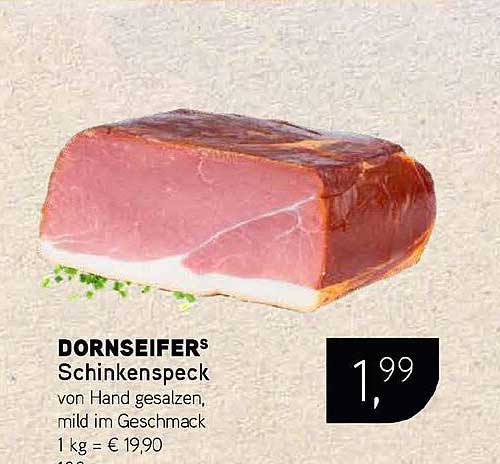 DORNSEIFERS Schinkenspeck von Hand gesalzen, mild im Geschmack