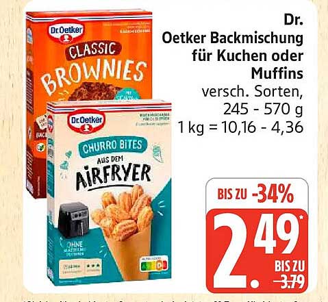 Dr. Oetker Backmischung für Kuchen oder Muffins versch. Sorten, 245 - 570 g 1 kg = 10,16 - 4,36