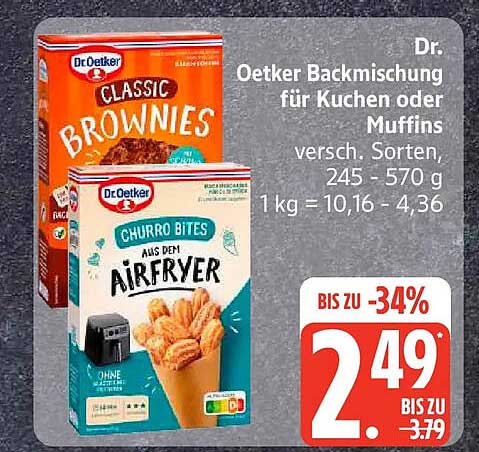 Dr. Oetker Backmischung für Kuchen oder Muffins versch. Sorten, 245 - 570 g