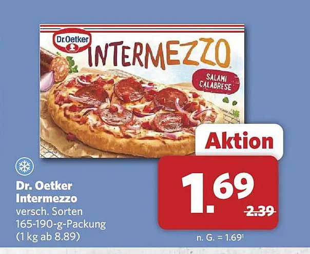 Dr. Oetker Intermezzo versch. Sorten 165-190-g-Packung (1 kg ab 8.89)