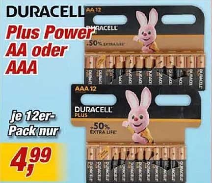 Duracell Plus Power AA oder AAA