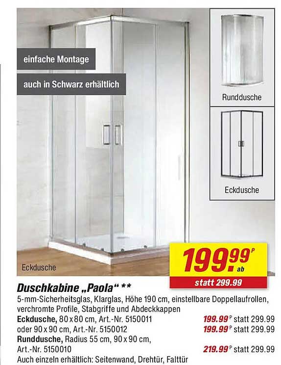 Duschkabine „Paola“ ***