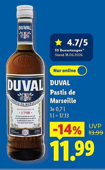 DUVAL Pastis de Marseille