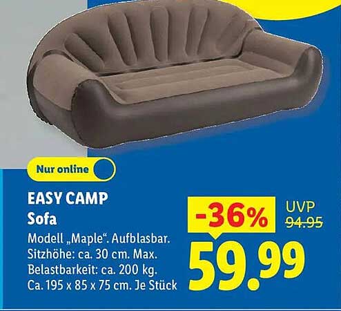 EASY CAMP Sofa Modell „Maple“. Aufblasbar.