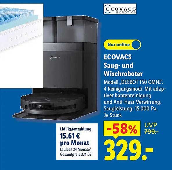 ECOVACS Saug- und Wischroboter Modell „DEEBOT T50 OMNI“