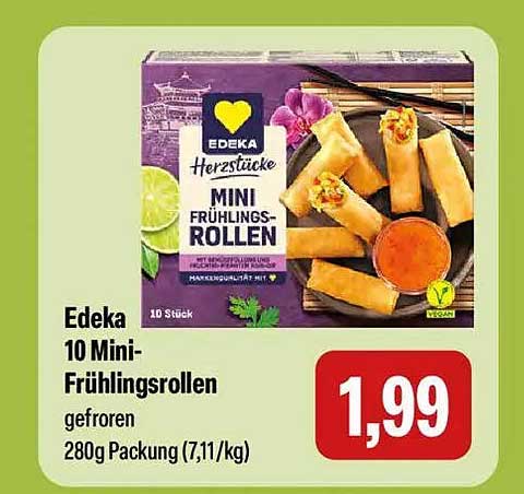 Edeka 10 Mini-Frühlingsrollen gefroren 280g Packung (7,11/kg)