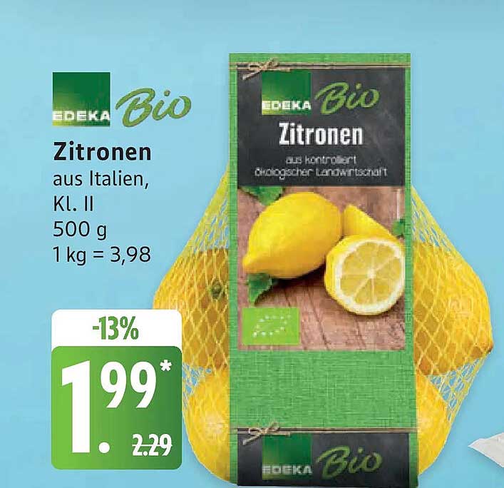 EDEKA Bio Zitronen aus Italien, Kl. II 500 g