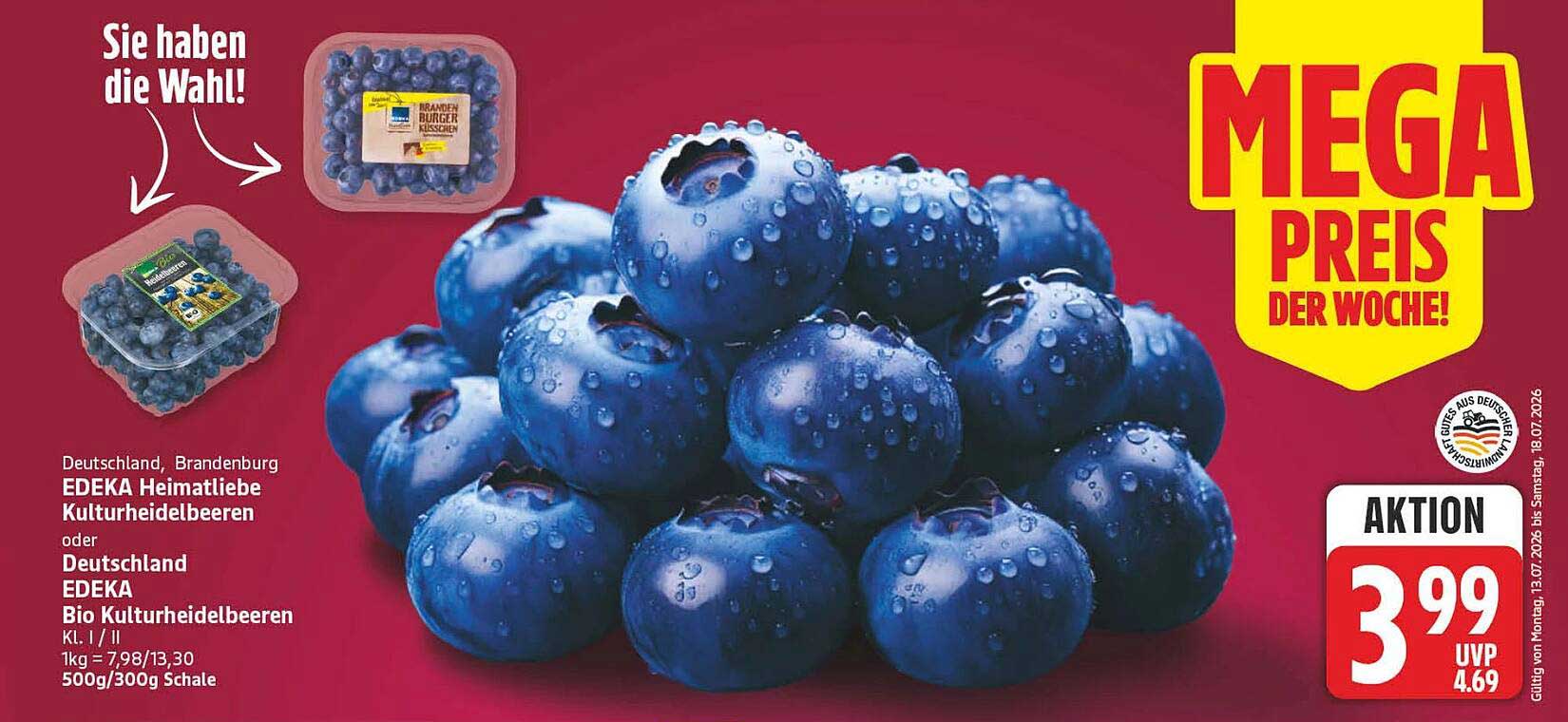 EDEKA Heimatliebe Kulturheidelbeeren oder EDEKA Bio Kulturheidelbeeren